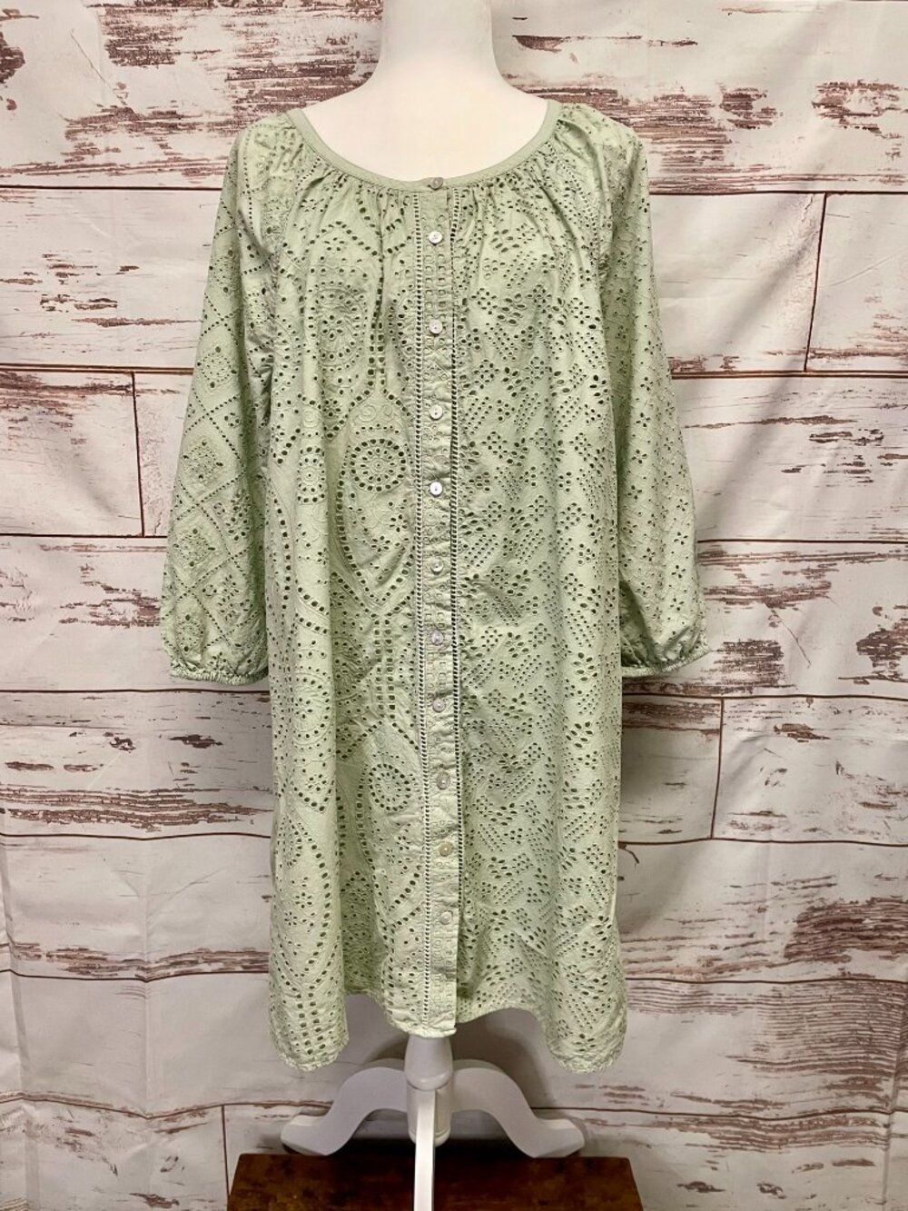 Faherty Valencia Eyelet Embroidered Organic Cotton Dress